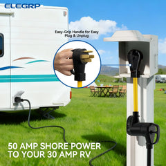 ELEGRP ergonomic grip handles close-up for easier plugging and unplugging