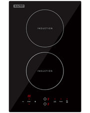 Empava front view two-burner induction cooktop showing sleek black design and benefits