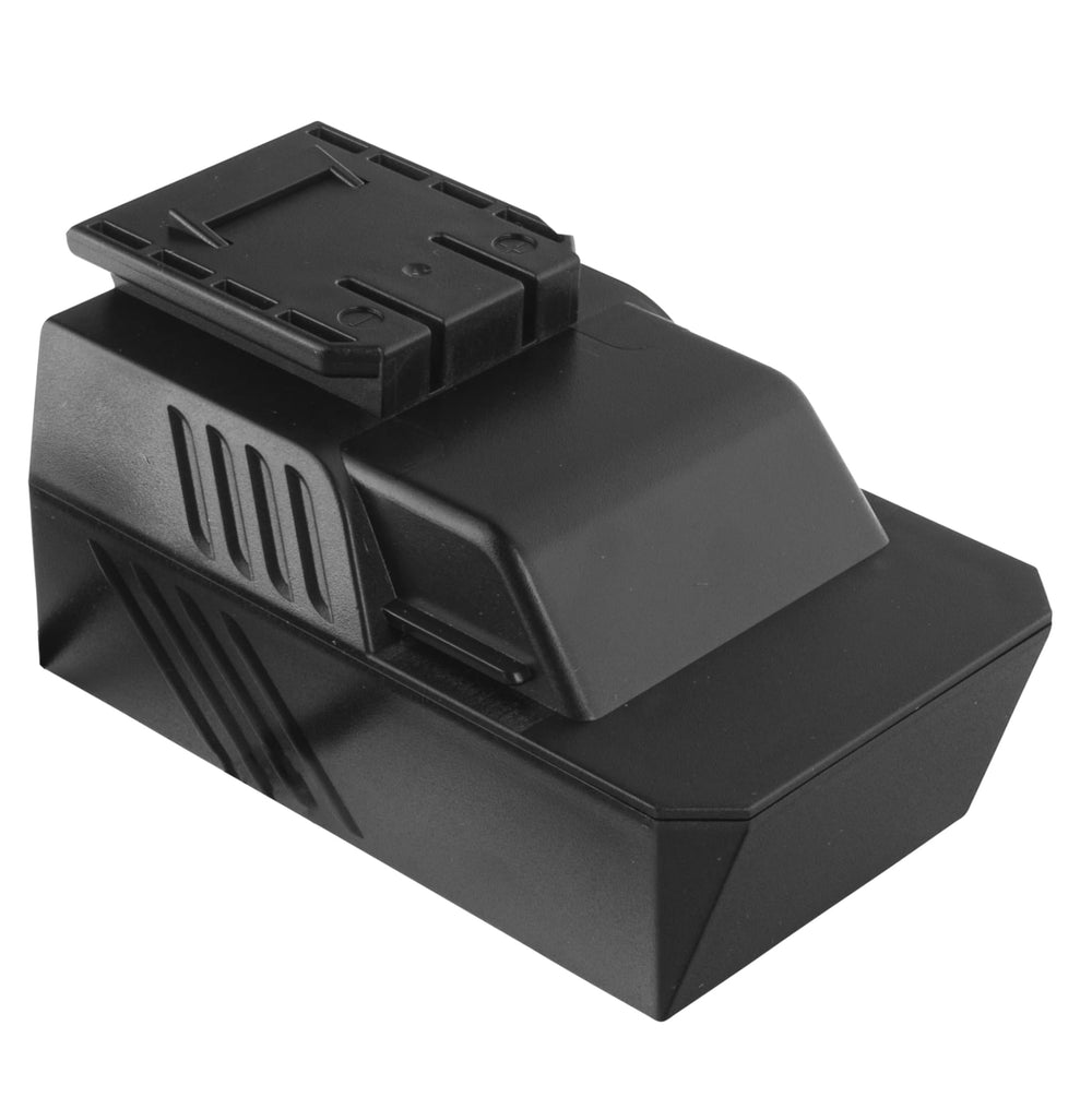 EMSON Bullseye close-up battery pack showing connector and longer runtime benefit