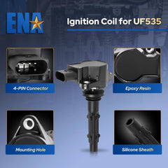 ENA coil pack side profile illustrating compact design and clearance