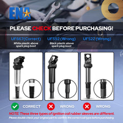 ENA ignition coil side label with part number for easy verification benefit