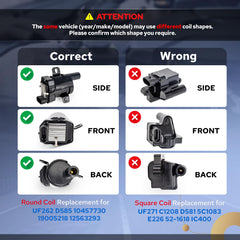 ENA close-up of coil pack terminals highlighting secure electrical contact benefit