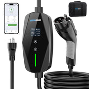 Energbison front view of portable EV charger showing compact design and durability benefits