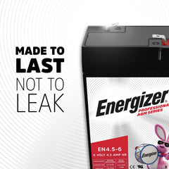 Energizer battery side label detail showing specs and safety certifications