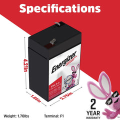 Energizer battery top terminals closeup with F1 connectors for fast hook-up