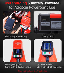 ENGINEMAN four adapters displayed for broad fuel can compatibility