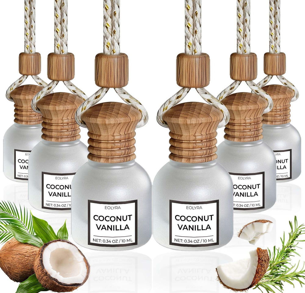 Eolyra front view of six-pack packaging showing coconut vanilla scent and gift-ready box