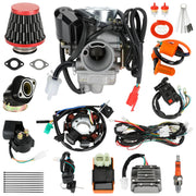 EOPOAYI front packaging showing full 150cc carburetor and wiring kit benefits