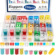 Eoppen front organizer box showing sorted 250-piece fuse kit and labels benefit quick access
