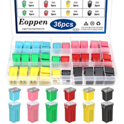 Eoppen front packaging showing organized fuse case and benefits of compact storage