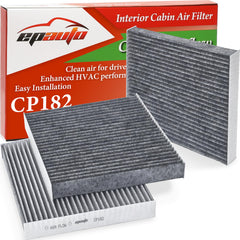 EPAuto CP182 front packaging showing three filters and compatibility list for easy identification