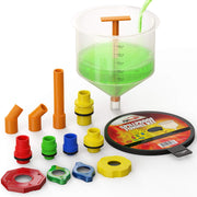 EPAuto funnel front view showing spill-proof opening and clear pour benefit