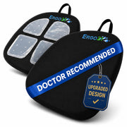 ERGO21 front packaging showing compact travel cushion and benefits