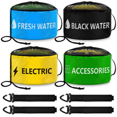 ERKOON front view of four color-coded storage bags showing quick identification benefit