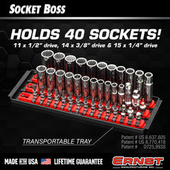 Ernst Socket Boss loaded with sockets illustrating compact storage and quick selection