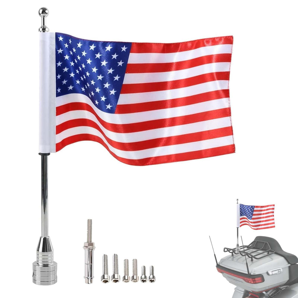 Espear front view of assembled flag mount showing secure attachment benefit