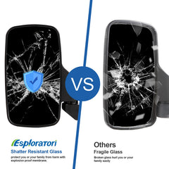 Esploratori right side mirror at angle improving blind-spot awareness