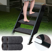 ESUDNT front packaging showing four black RV step covers and compact packing benefits
