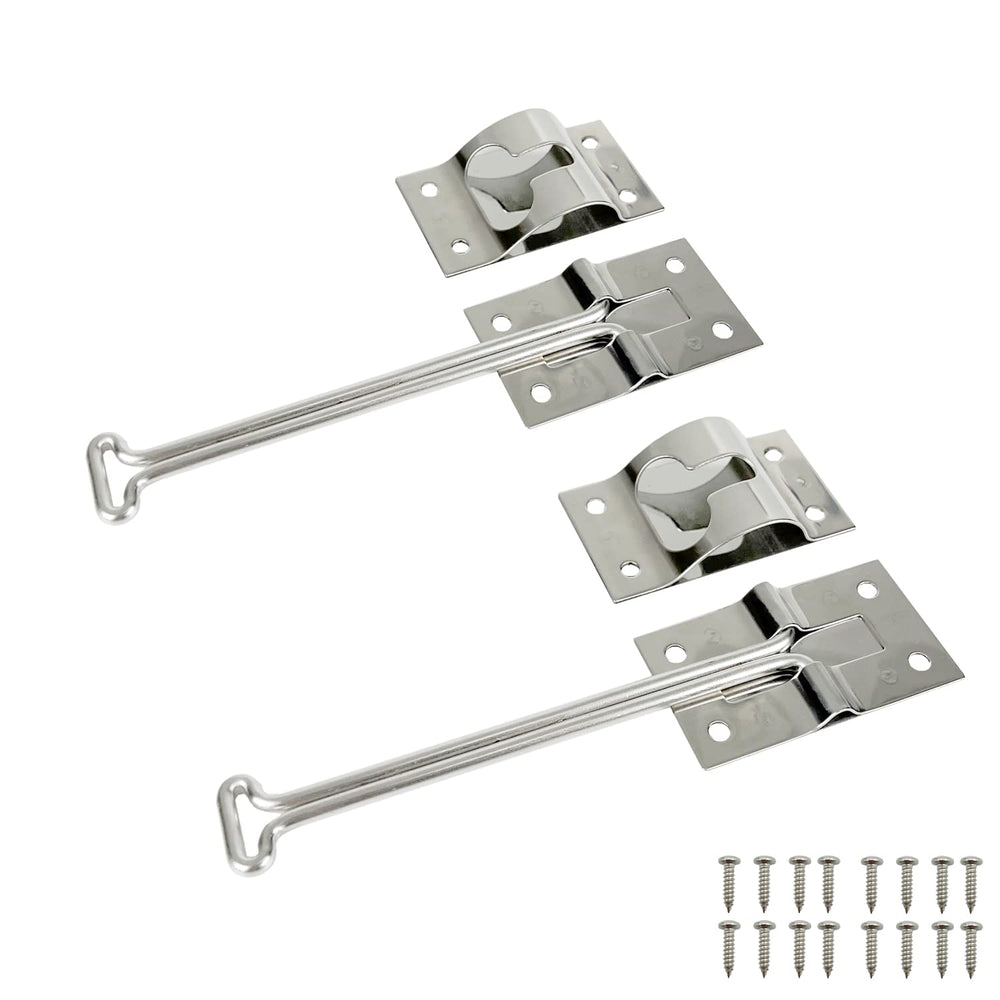 ESUDNT front view showing both stainless latches and included screws for quick install