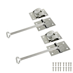ESUDNT front view showing both stainless latches and included screws for quick install
