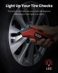 ETENWOLF illuminated LED reading at night for easy low-light tire checks