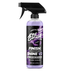 Ethos Handcrafted Car Care bottle front view showing label and benefit