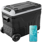 EUHOMY front view showing dual-zone cabinet and exterior durability benefit
