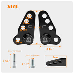 Eumti height settings diagram showing 1, 2, 3 inch adjustability
