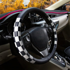 Evankin front view of black and white checkered cover shows bold styling and improved grip