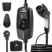 EVDANCE front product overview showing compact portable charger and benefits
