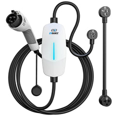 EVDANCE front view of portable charger showing compact design and handle benefit