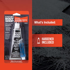Evercoat Body Shop mixed putty with cream hardener ready for application