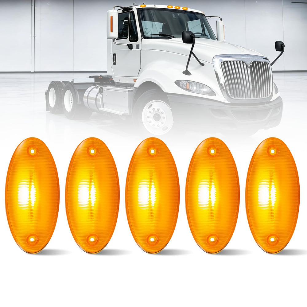 EVERESTHD front view of cab marker lights showing bright amber visibility
