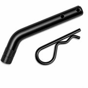 eVerHITCH front view of black 4-inch hitch pin with clip showing secure finish