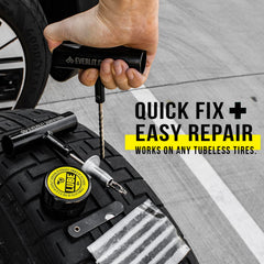 EVERLIT inflator connected to tire valve inflating a car tire quickly