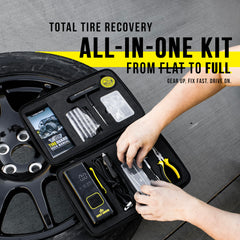 EVERLIT plug tools and accessories laid out for fast roadside puncture repair