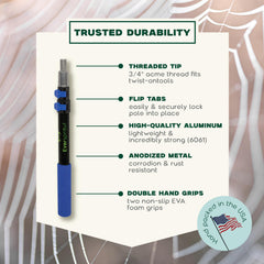 EVERSPROUT flip-tab locks and extension joint for secure length adjustment