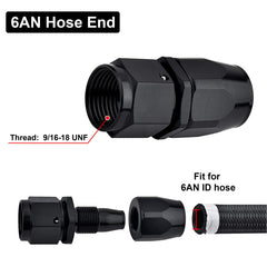 EVIL ENERGY close-up of 9/16-18 UNF thread on 6AN fitting demonstrating precise machining for secure seal