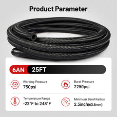 EVIL ENERGY cut hose end showing 0.31in ID and 0.56in OD for correct fitment