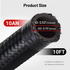 EVIL ENERGY detail of 304 steel wire braid showing reinforcement and high-pressure strength