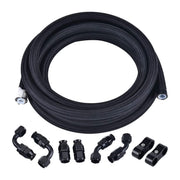 EVIL ENERGY front view of AN4 10ft hose showing coiled package and label, clear identification benefit