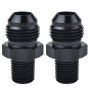 EVIL ENERGY adapter front view showing AN8 male flare and 1/4" NPT end, clear fitment benefit