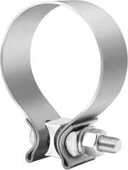 EVIL ENERGY front view of 2.5-inch stainless exhaust clamp showing compact profile and fit