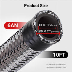 EVIL ENERGY cutaway revealing CPE inner layer and 304 steel wire reinforcement strength