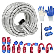 EVIL ENERGY front packaging showing full 6AN fuel line kit and included parts for quick setup
