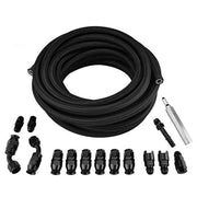 EVIL ENERGY front packaging of 6AN PTFE fuel line kit showing contents and benefits