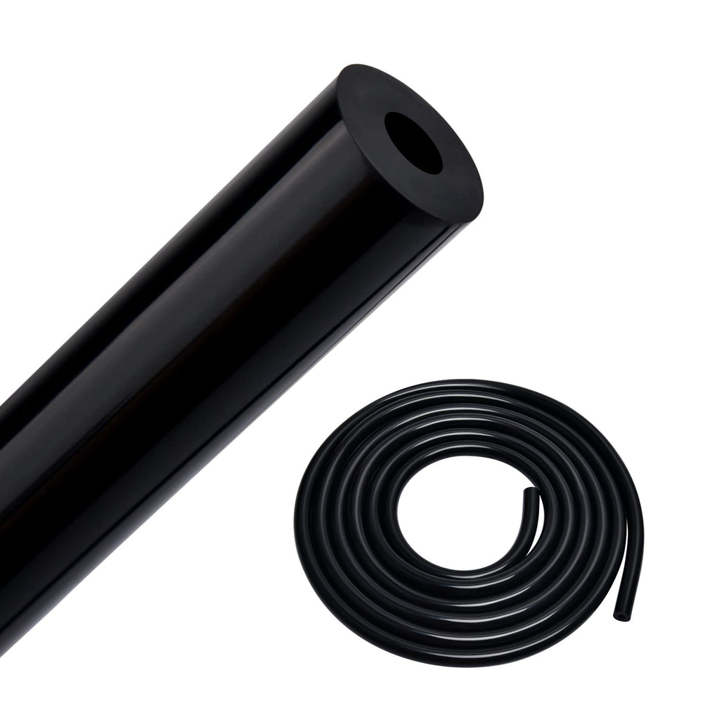 EVIL ENERGY front view of 10ft black silicone tubing showing length and label benefit durability