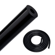 EVIL ENERGY front view of 10ft black silicone tubing showing length and label benefit durability