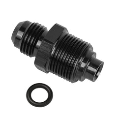 EVIL ENERGY adapter front view showing 6AN flare and M18x1.5 threads for easy identification and fit