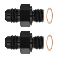EVIL ENERGY front view of two AN6 to 1/4 NPSM adapters showing finish and shape for reliable connections